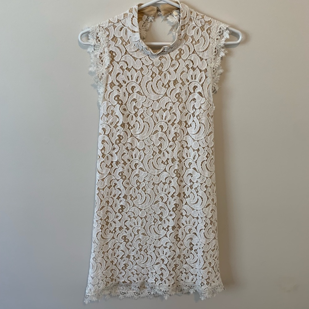 Francescas White Lacey Mini Dress